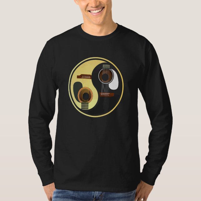 Camiseta Violão-guitarra Yin Yang (Frente)