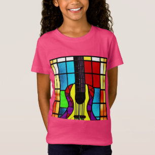 Camiseta Violão mosaico em vidro colorido