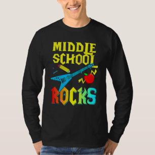 Camiseta Violão Primeiro Dia De Rochas Da Escola Média De V