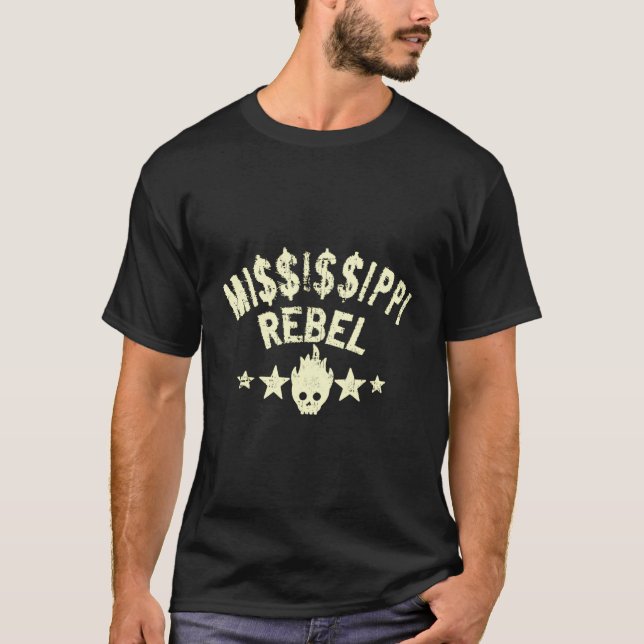 Camiseta Violão-rebelde do Mississipi (Frente)