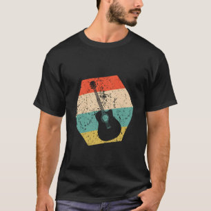 Camiseta Violão Retro Envelhecido Hexágono Guitarrista
