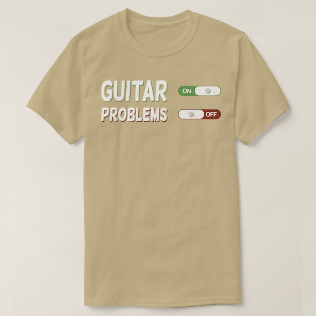 Camiseta Violão Sobre Problemas Desligado (Frente do Design)