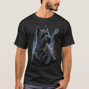 Camiseta Violão tocando scottie scotty Scottish Terrier
