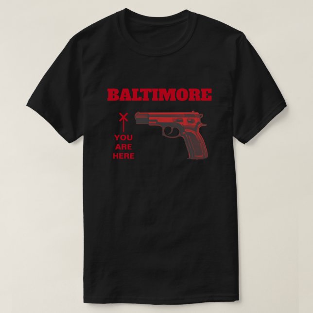 Camiseta Violência armada de Baltimore (Frente do Design)