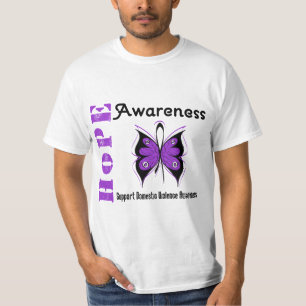 Camiseta Violência doméstica da borboleta da consciência