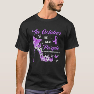 Camiseta Violência Doméstica Em Outubro Vestimos Manteiga R