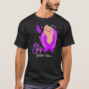 Camiseta Violência Doméstica Familiar Sensibilização Roxo F