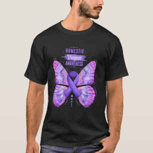 Camiseta Violência Doméstica Familiar Sensibilização Roxo F