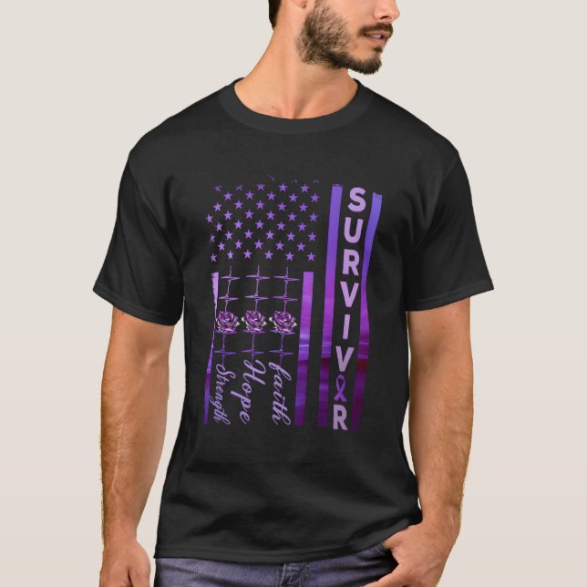 Camiseta Violência Doméstica Forte Sobrevivente Puro Americ (Frente)