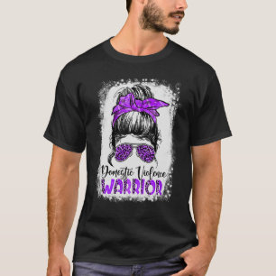 Camiseta Violência Doméstica Guerreiro Roxo Fita Mensagem