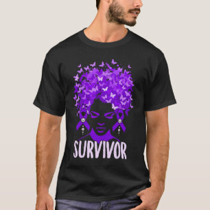 Camiseta Violência doméstica Mulheres borboletas roxas Surv