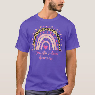 Camiseta Violência Doméstica Sensibilização Coração Rosa Le