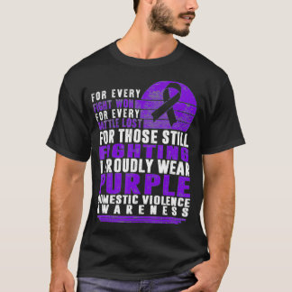 Camiseta Violência Doméstica Sensibilização Eu Visto com or