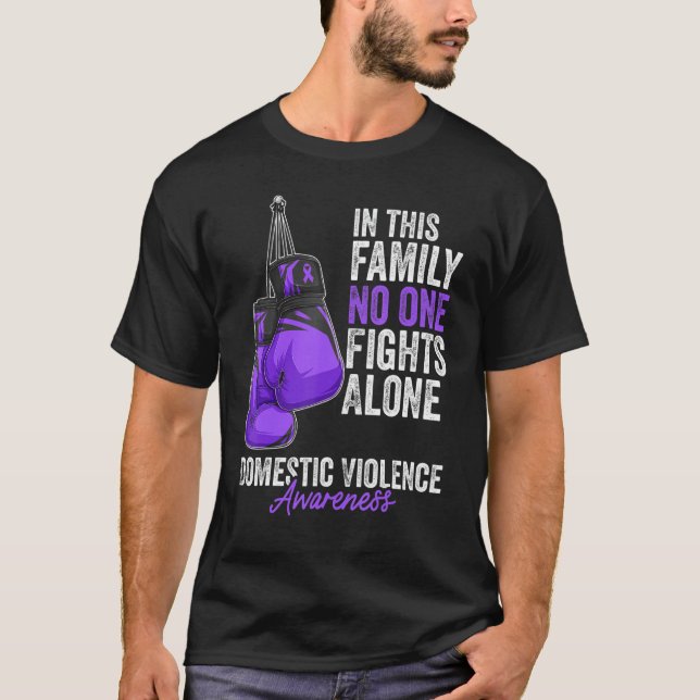Camiseta Violência Doméstica Sensibilização Mês Luvas Ri Ro (Frente)