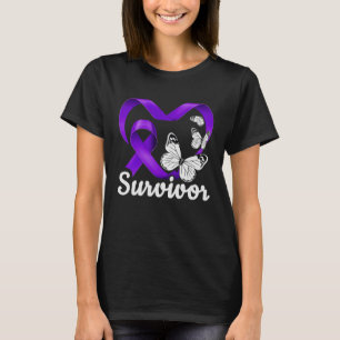 Camiseta Violência Doméstica Sobrevivência Cardíaca roxa