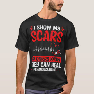 Camiseta Violência na Enfermagem Mostro Minhas Cicatrizes C