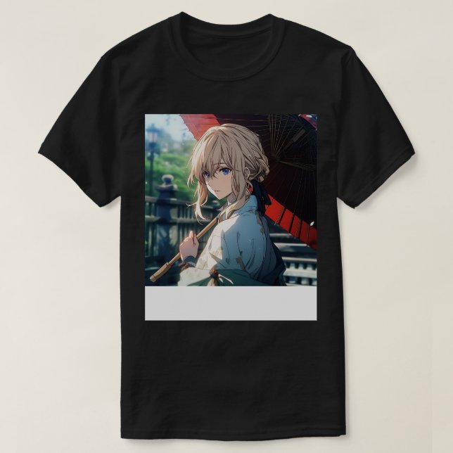 Camiseta violet evergarden kimono (Frente do Design)