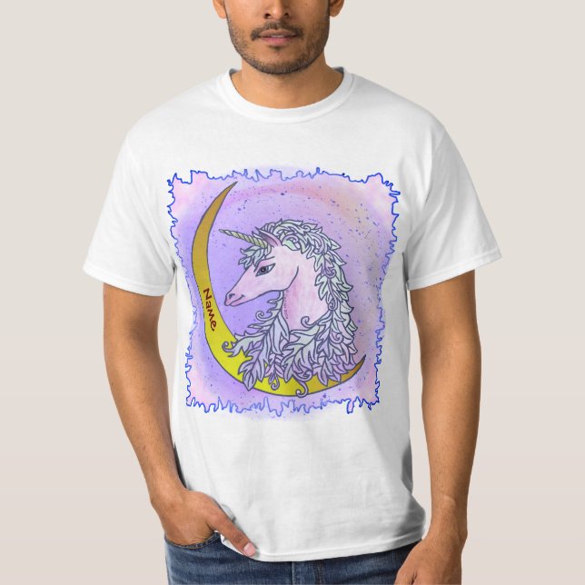 Camiseta Violet Night Moon Unicorn (Frente)