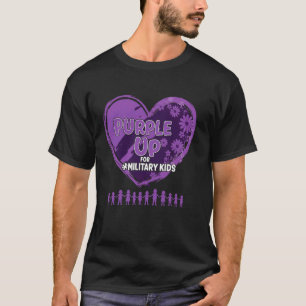 Camiseta Violet para Crianças Militares - Girassol Mês da C