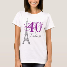 Camiseta Violet Purple 40 e Fabulosa Torre Eiffel Paris