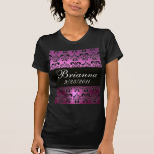 CAMISETA VIOLET PURPLE BLACK DAMASK