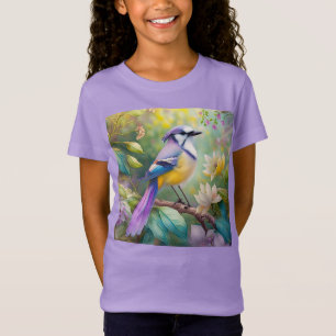 Camiseta Violet Tufted Jay Fantasy Bird