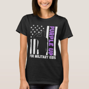 Camiseta Violeta acima mês da bandeira dos EUA crianças mil