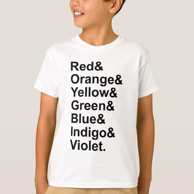 Camiseta Violeta Azul-Amarelo Vermelho ROYGBIV (Frente)