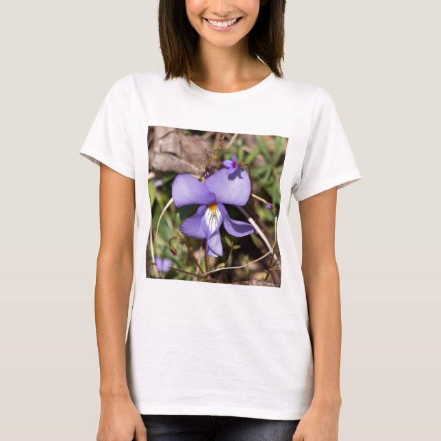 Camiseta Violeta de Pássaros com Bluets (Frente)
