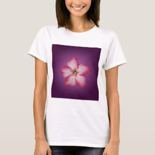 Camiseta Violeta Gradiente de Flora Flor Rosa de Adenium