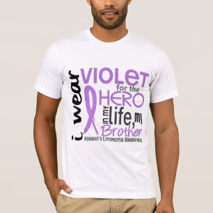 Camiseta Violeta para o linfoma do meu Hodgkin do irmão do