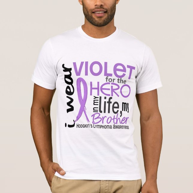 Camiseta Violeta para o linfoma do meu Hodgkin do irmão do (Frente)