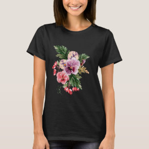 Camiseta Violeta Pensativa Flores Jardinagem Amante de Pens