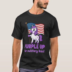 Camiseta Violetar Crianças Militares Mês da Criança Militar