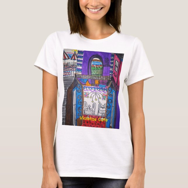 Camiseta Violeta's Cafe Men's Basic T-Shirt (Frente)