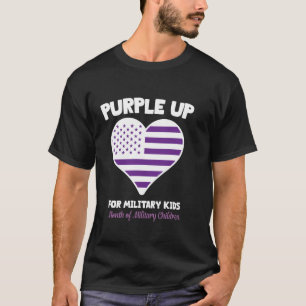 Camiseta Violetas para Crianças Militares Design Único Desi