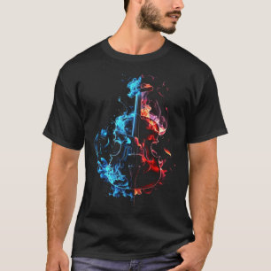 Camiseta Violin Flames Musical Instrumento Violinista Music