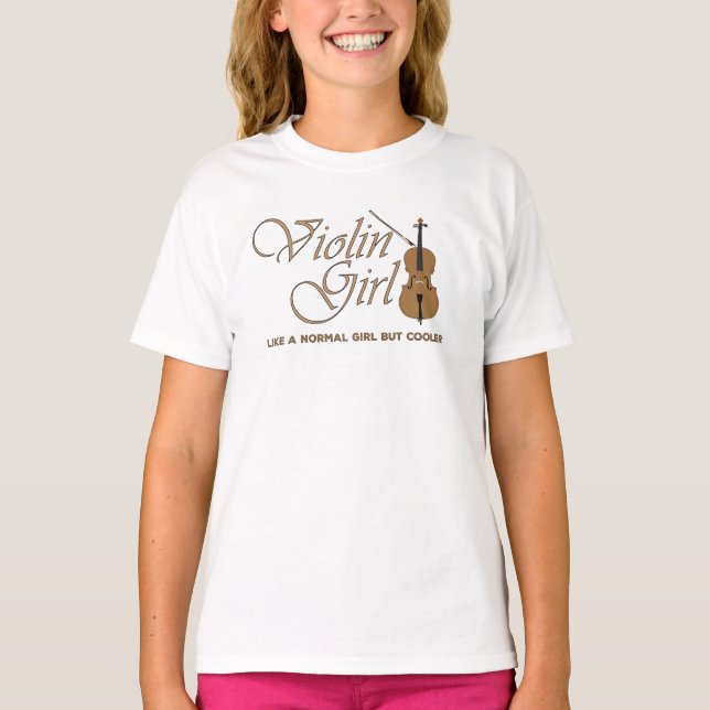 Camiseta Violin Girl, como uma garota normal, mas mais lega (Frente)