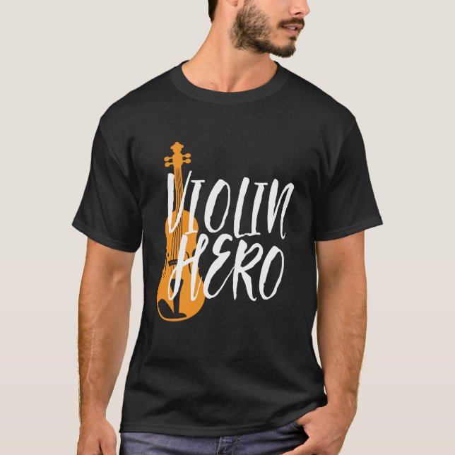 Camiseta Violin Hero Vintage - Música Violinista (Frente)