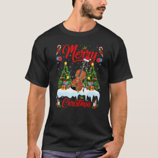 Camiseta Violin  Lights Xmas Tree Santa Violin Christmas