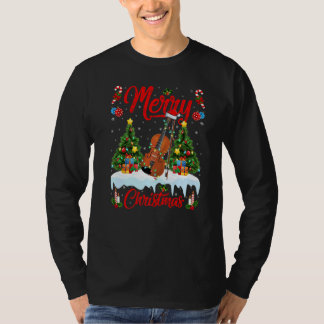 Camiseta Violin  Lights Xmas Tree Santa Violin Christmas