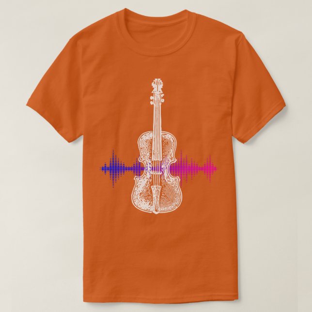 Camiseta Violin Music Sound Wave (Frente do Design)