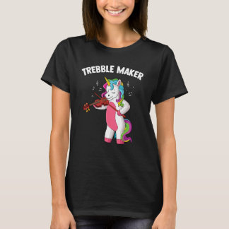Camiseta Violin music unicorn fiddle string Trebble Maker