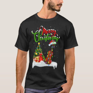 Camiseta Violin Music   Xmas Decorations Santa Violin Chris