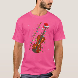 Camiseta Violin Music Xmas Lights Papais noeis Violino no N
