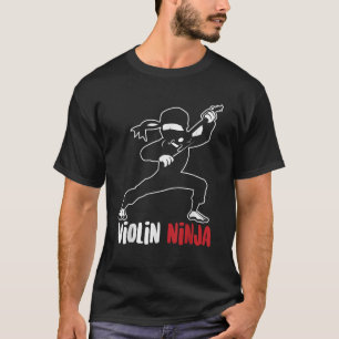 Camiseta Violin Ninja Cute Violinist Musical Engraçado Músi