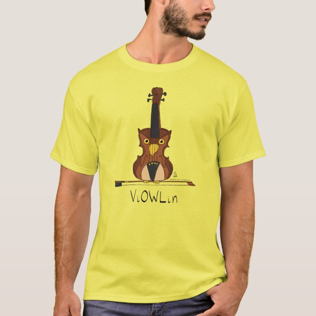 Camiseta Violin Owl Engraçado Música infantil (Frente)