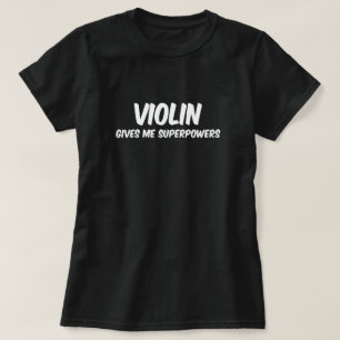 Camiseta Violin Superpower Engraçado Super-herói Música