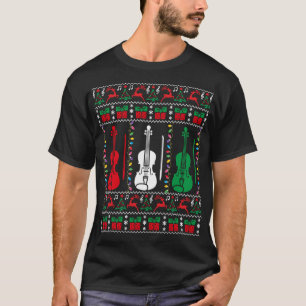 Camiseta Violin Ugly Christmas Sweater Violinista Família X