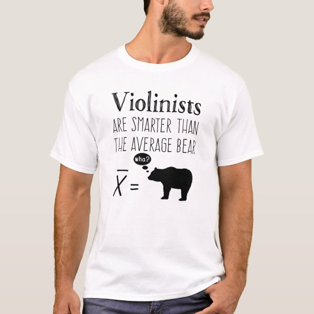 Camiseta Violina Engraçada - Urso Médio (Frente)